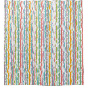 Abstract Stripes Vertical Pattern Shower Curtain