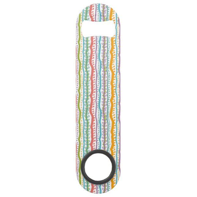 Abstract Stripes Vertical Pattern Speed Bottle Opener (Front)