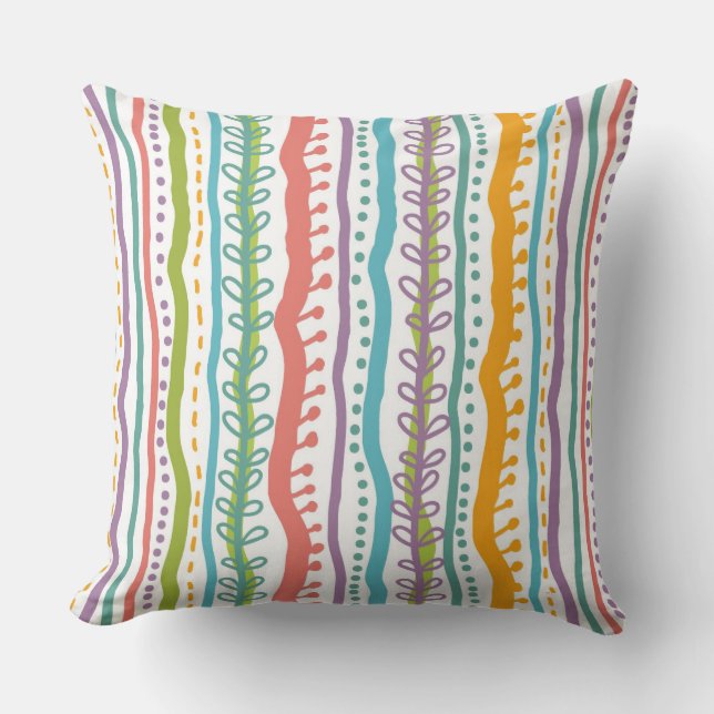 Abstract Stripes Vertical Pattern Throw Pillow (Front)