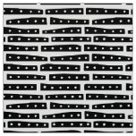 Abstract Strips 101119 Pattern - Black on White Fabric