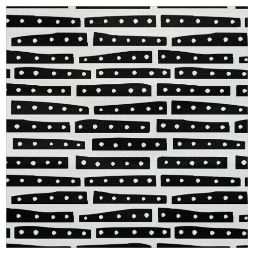 Abstract Strips 101119 Pattern - Black on White Fabric
