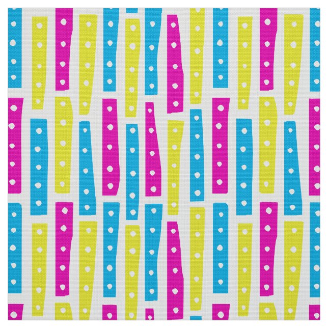 Abstract Strips Vertical - Colors 02 on White Fabric (Swatch)