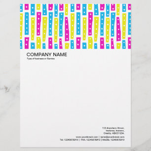 Abstract Strips Vertical - Colors 02 on White Letterhead