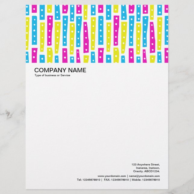 Abstract Strips Vertical - Colors 02 on White Letterhead (Front)
