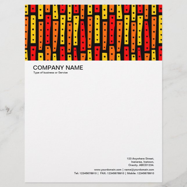 Abstract Strips Vertical - Colors 03 on Black Letterhead (Front)
