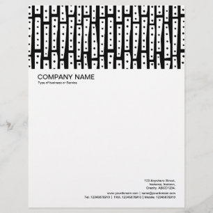 Abstract Strips Vertical - White on Black Letterhead