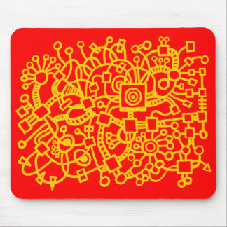 Abstract Structure - Amber on Red Mouse Pad