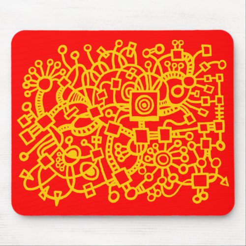 Abstract Structure _ Amber on Red Mouse Pad