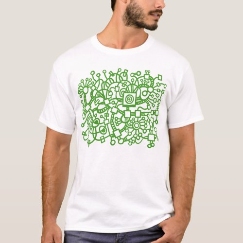 Abstract Structure _ Avocado Green on Dark T_Shirt