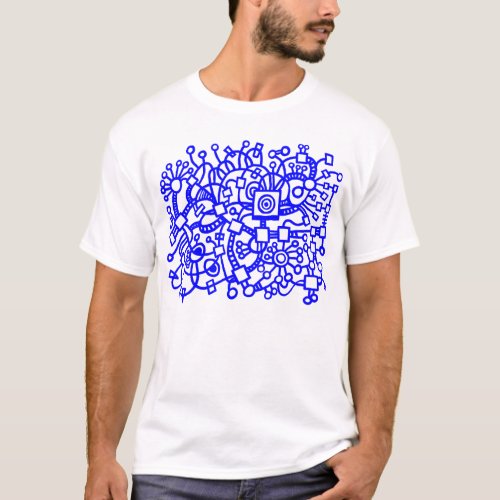 Abstract Structure _ Blue T_Shirt