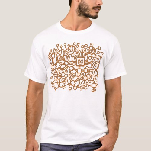 Abstract Structure _ Brown T_Shirt