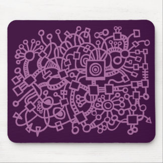 Abstract Structure - Dust Plum on Dark Plum Mouse Pad