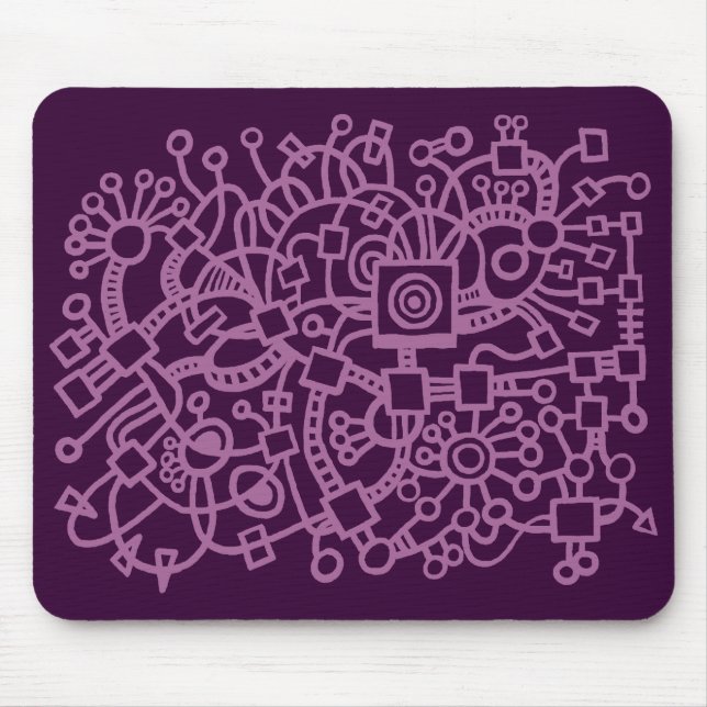 Abstract Structure - Dust Plum on Dark Plum Mouse Pad (Front)