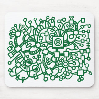 Abstract Structure - Forest Green on White Mouse Pad