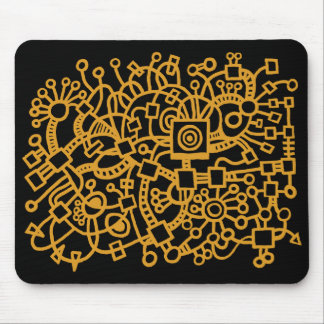 Abstract Structure - Gold on Black Mouse Pad
