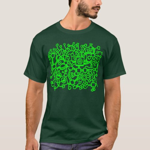 Abstract Structure _ Green T_Shirt