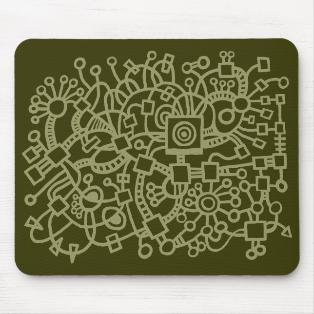 Abstract Structure - Khaki on Murky Green Mouse Pad (Front)