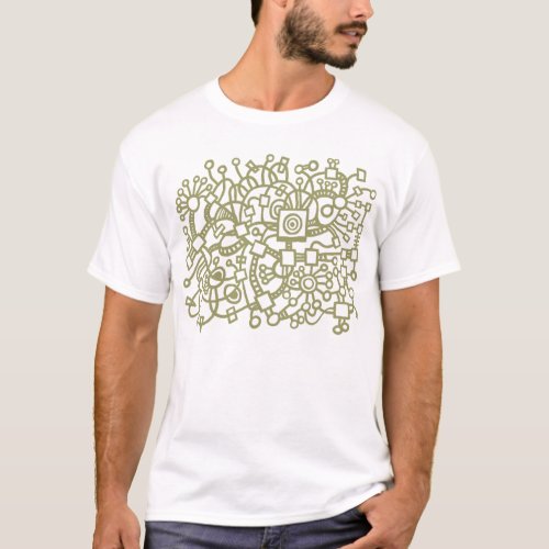 Abstract Structure _ Khaki T_Shirt