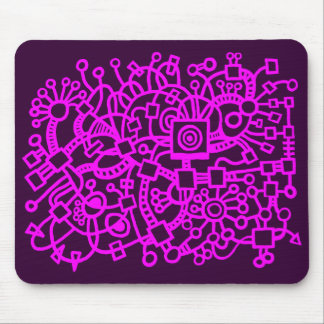 Abstract Structure - Magenta on Dark Purple Mouse Pad