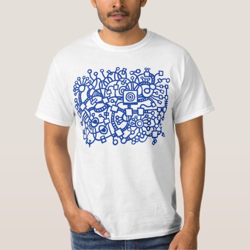 Abstract Structure _ Navy Blue T_Shirt