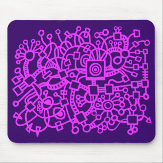 Abstract Structure - Neon Purple on Dk Purple Mouse Pad