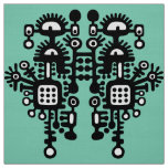 Abstract Structure Pattern - B&amp;W With Light Green Fabric