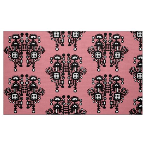 Abstract Structure Pattern _ BW With Pink Fabric