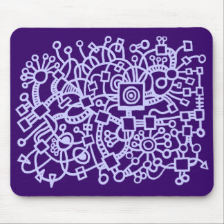 Abstract Structure - Powder Blue on Deep Purple Mouse Pad