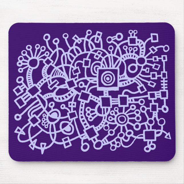 Abstract Structure - Powder Blue on Deep Purple Mouse Pad (Front)