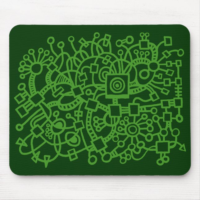 Abstract Structure - Shades of Green Mouse Pad (Front)