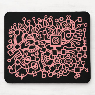 Abstract Structure - Soft Pink on Black Mouse Pad