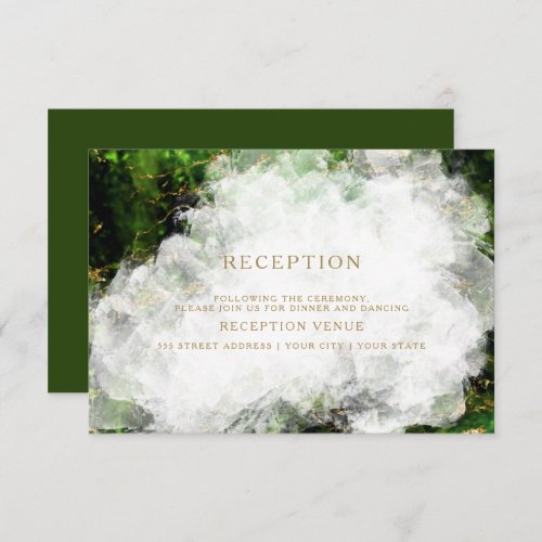 Abstract Stunning Emerald Crystal Agate  Invitation