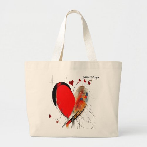 Abstract Style A butterfly with a red wing  Large Tote Bag