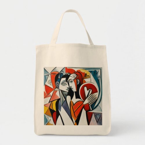 Abstract Style Heart Print  Tote Bag