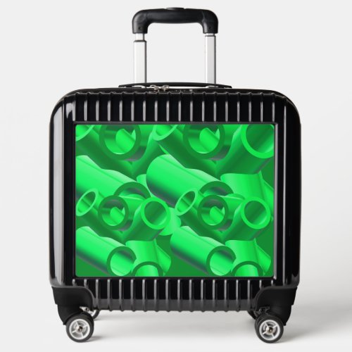 Abstract style of 3d pipes with modern digital art luggage