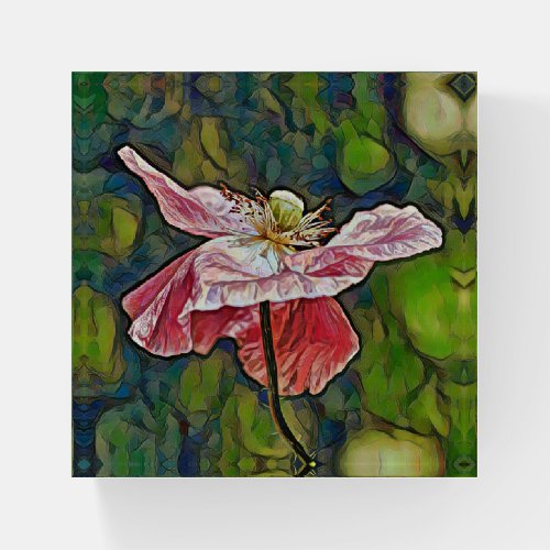 Abstract Style Poppy Flower Paperweight