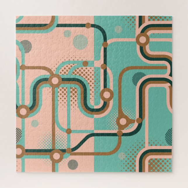 Abstract subway map, dual patterns. jigsaw puzzle (Vertical)