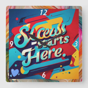 "Abstract Success Visualization" Square Wall Clock