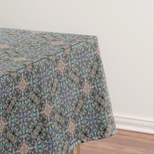 Abstract Succulent Garden Rosette Trellis Pattern Tablecloth