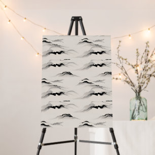 Abstract Sumi Ink Wash Zen Rice Paper Minimalist Foam Board