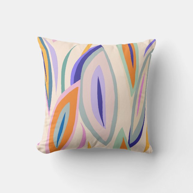 Abstract summer artistic illustration pattern. Cre Throw Pillow (Front)