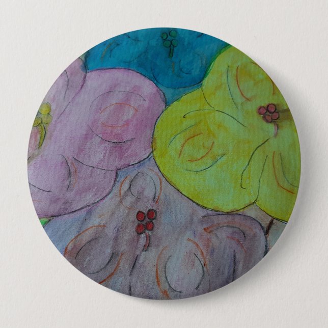 Abstract Summer Floral Button (Front)