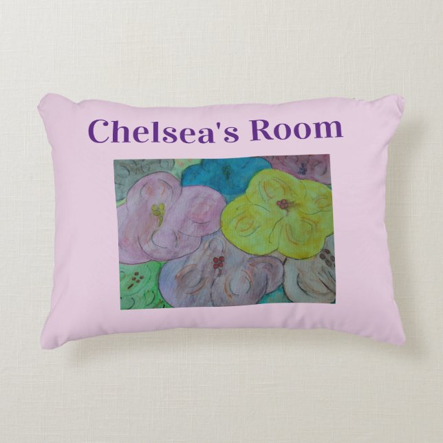 Abstract Summer Floral Decorative Cushion (Front)