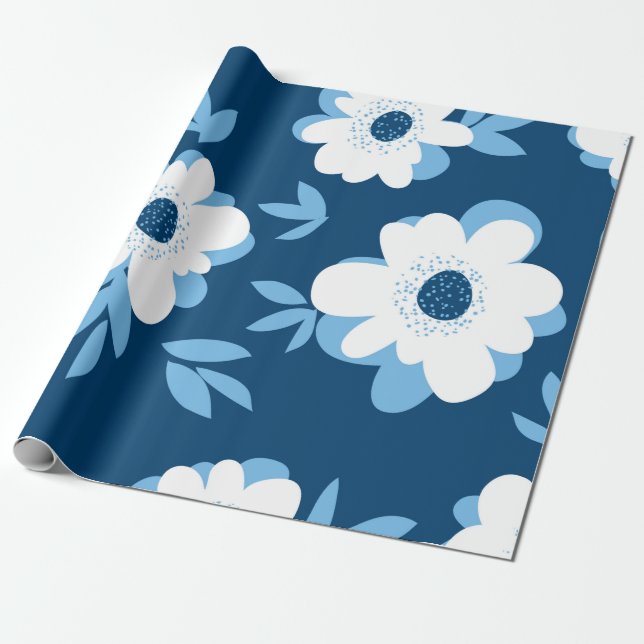 Abstract summer floral seamless pattern wrapping paper (Unrolled)