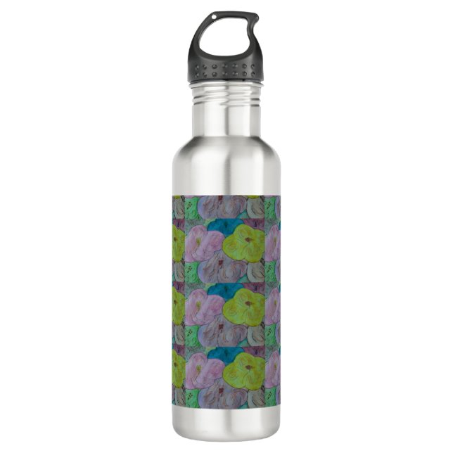 Abstract Summer Floral Water Bottle (Front)