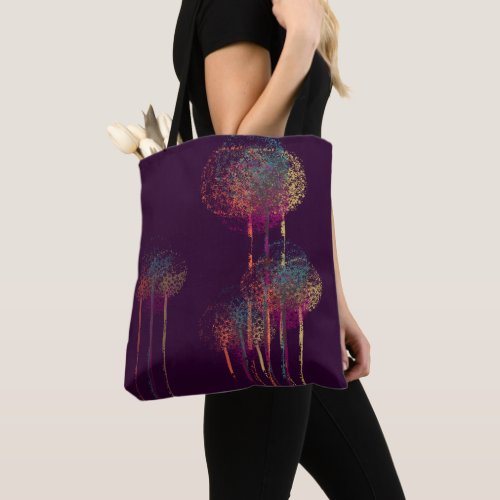 Abstract Summer Flower Trees 3 Tote Bag