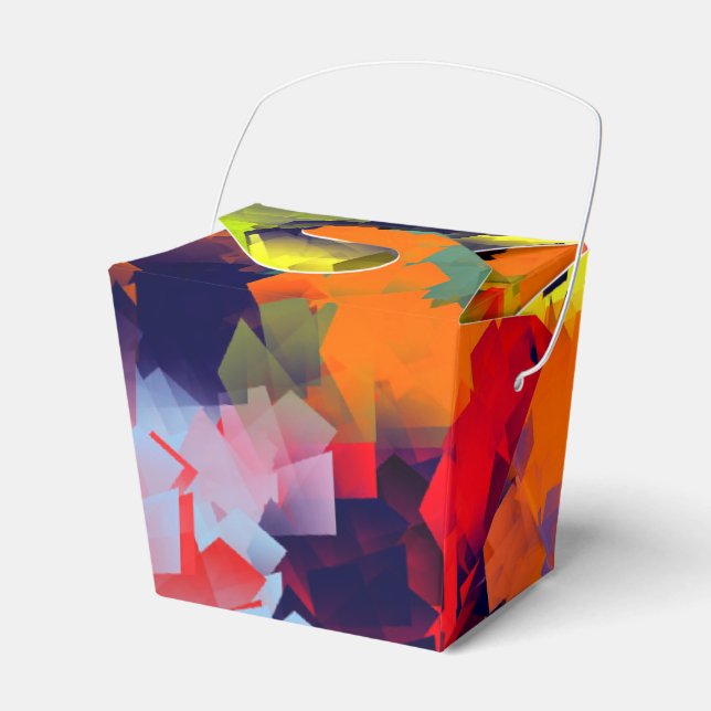 ABSTRACT SUMMER FLOWERS FAVOR BOXES (Front Side)