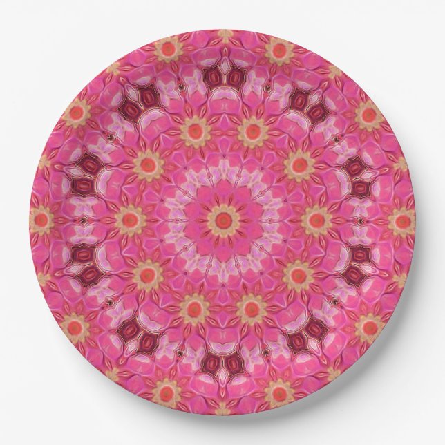 abstract summer paper plates (Front)