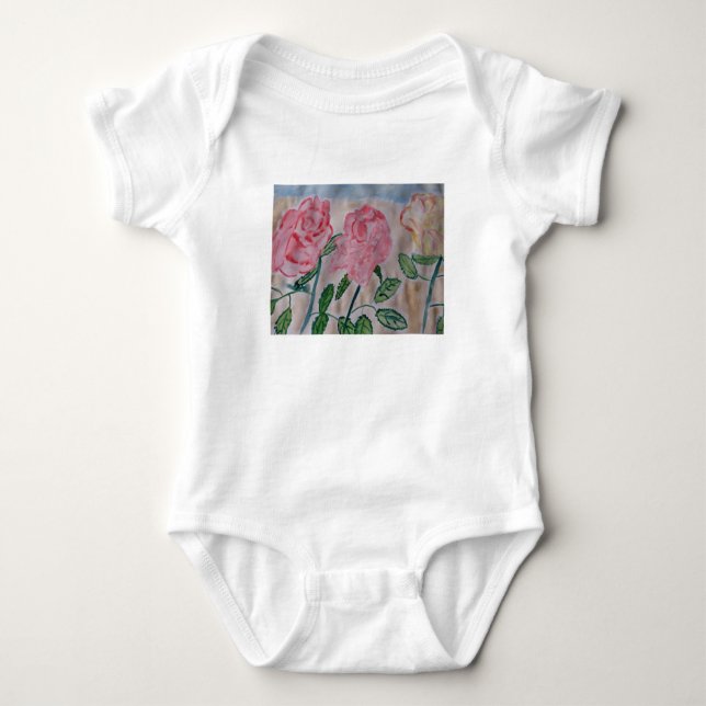Abstract Summer Roses Baby Bodysuit (Front)