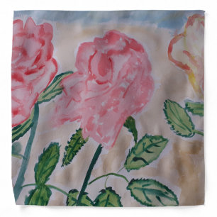 Abstract Summer Roses Bandana